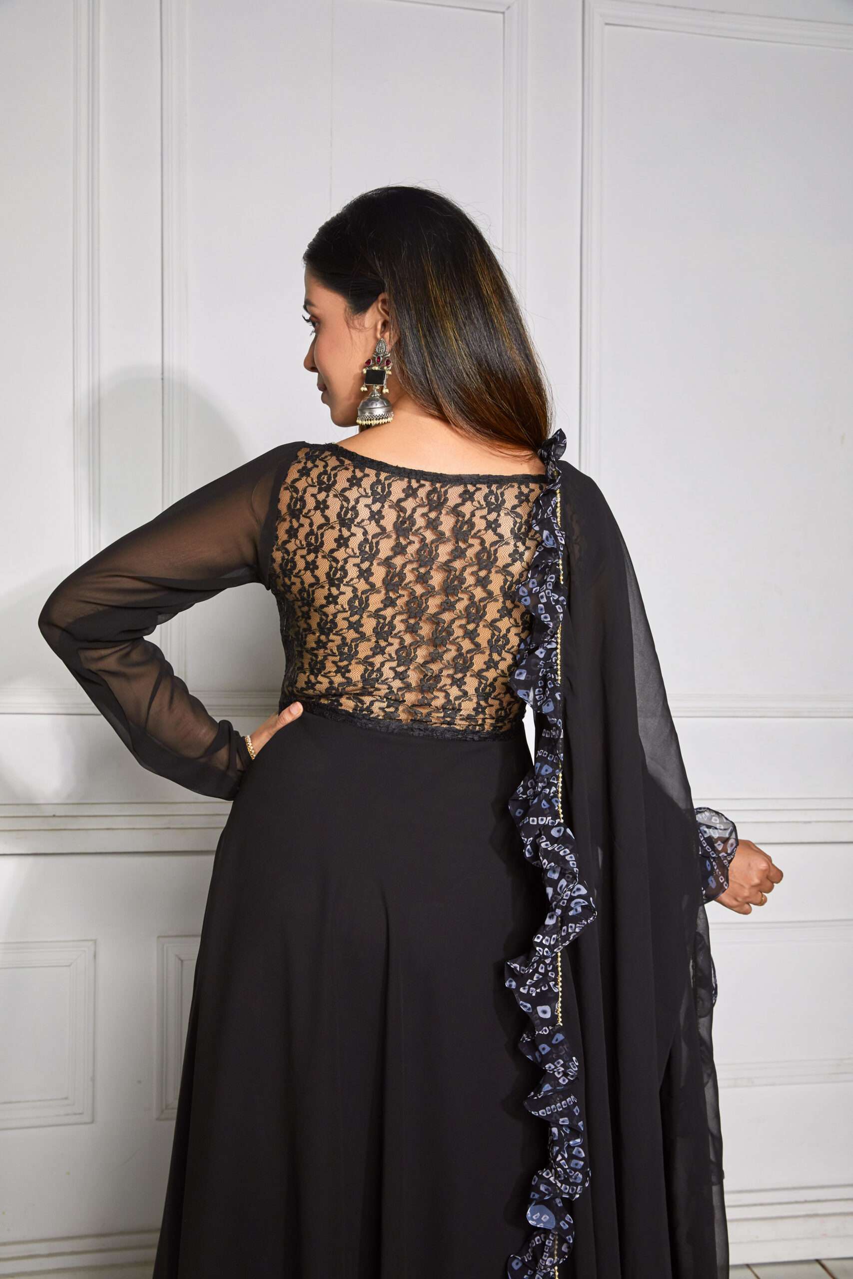 Dressy Black Beaded and Embroidered Cotton and Silk Tunic - Midnight  Princess | NOVICA